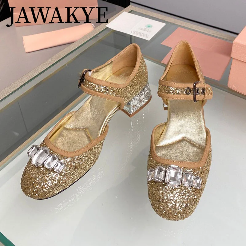 Runway Crystal Wedding Shoes Diamond Sequined Cloth Sandals Women Chunky Heels Round Toe Ladies Pumps Party Women's Sandals
Runway Crystal Wedding Shoes Diamond Sequined Cloth Sandals Women Chunky Heels Round Toe Ladies Pumps Party Women's Sandals