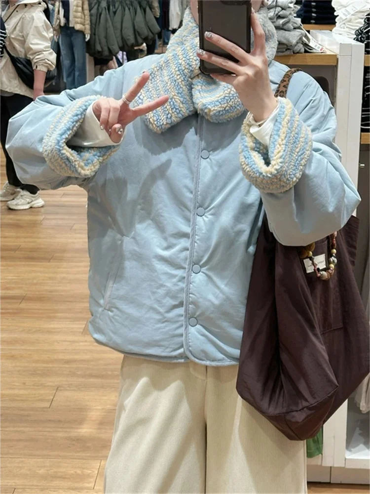 Korean Sle Loose Versatile Cotton Jaet Women's Winter New Unique Super Beautiful Top with Scarf Two-Sided Wear Commute
Korean Sle Loose Versatile Cotton Jaet Women's Winter New Unique Super Beautiful Top with Scarf Two-Sided Wear Commute