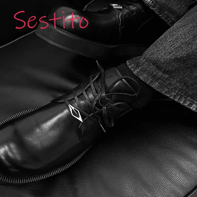 Thick Soled Leather Shoes Fashionable Unisex Derby Shoes Round Toe Thick Sole Front Tie Thick Heel Design Casual Single Shoe
Thick Soled Leather Shoes Fashionable Unisex Derby Shoes Round Toe Thick Sole Front Tie Thick Heel Design Casual Single Shoe