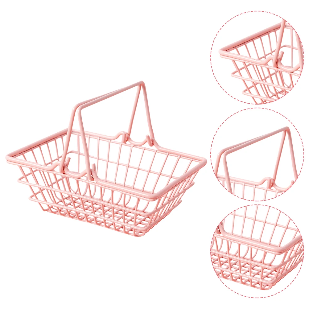 Pink Mini Basket Small Mini Shopping Basket Prop Metal Hand Held Supermarket Prop Versatile Wire Toy Storage Home Decor
Pink Mini Basket Small Mini Shopping Basket Prop Metal Hand Held Supermarket Prop Versatile Wire Toy Storage Home Decor