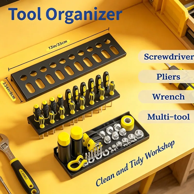 Heavy Duty Metal Wall Tool Organizer Steel Storage Rack for Screwdrivers Hammers Workshop Garage Industrial Tool Holder
Heavy Duty Metal Wall Tool Organizer Steel Storage Rack for Screwdrivers Hammers Workshop Garage Industrial Tool Holder