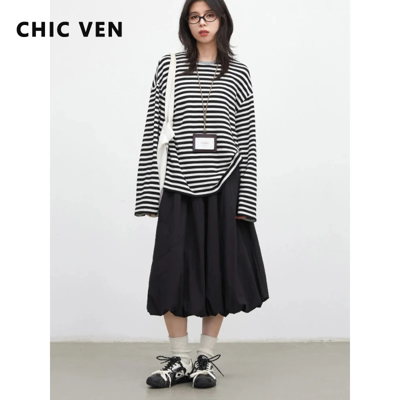 Модные женские футболки CHIC VEN: свободные, повседневные, в полоску, с круглым вырезом, с длинным рукавом, солнцезащитные, весна-лето 2026
Модные женские футболки CHIC VEN: свободные, повседневные, в полоску, с круглым вырезом, с длинным рукавом, солнцезащитные, весна-лето 2026