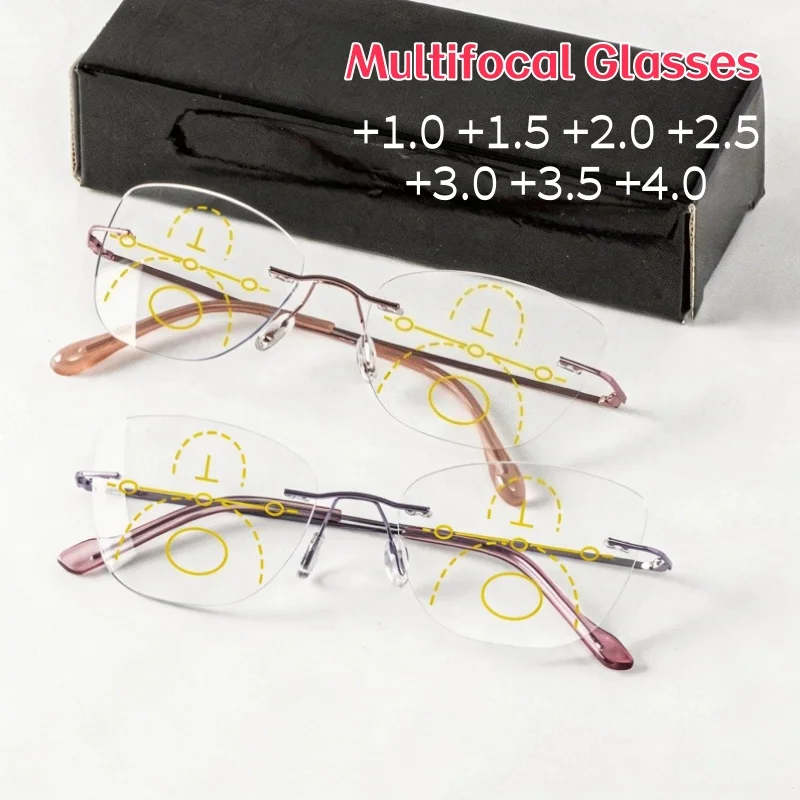 Ultra-light Frameless Progressive Multifocal Reading Glasses with Anti-blue Light Function High-definition Lenses +1.0 To +4.0
Ultra-light Frameless Progressive Multifocal Reading Glasses with Anti-blue Light Function High-definition Lenses +1.0 To +4.0