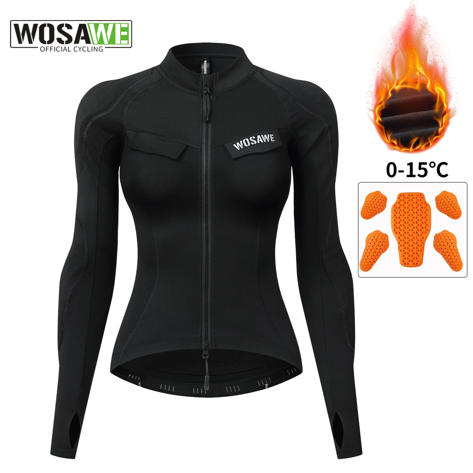 WOSAWE Winter Cycling Jersey Women Thermal Fleece Long Jersey With Protective Gear Chest Shoulder Protection CE Certification
WOSAWE Winter Cycling Jersey Women Thermal Fleece Long Jersey With Protective Gear Chest Shoulder Protection CE Certification