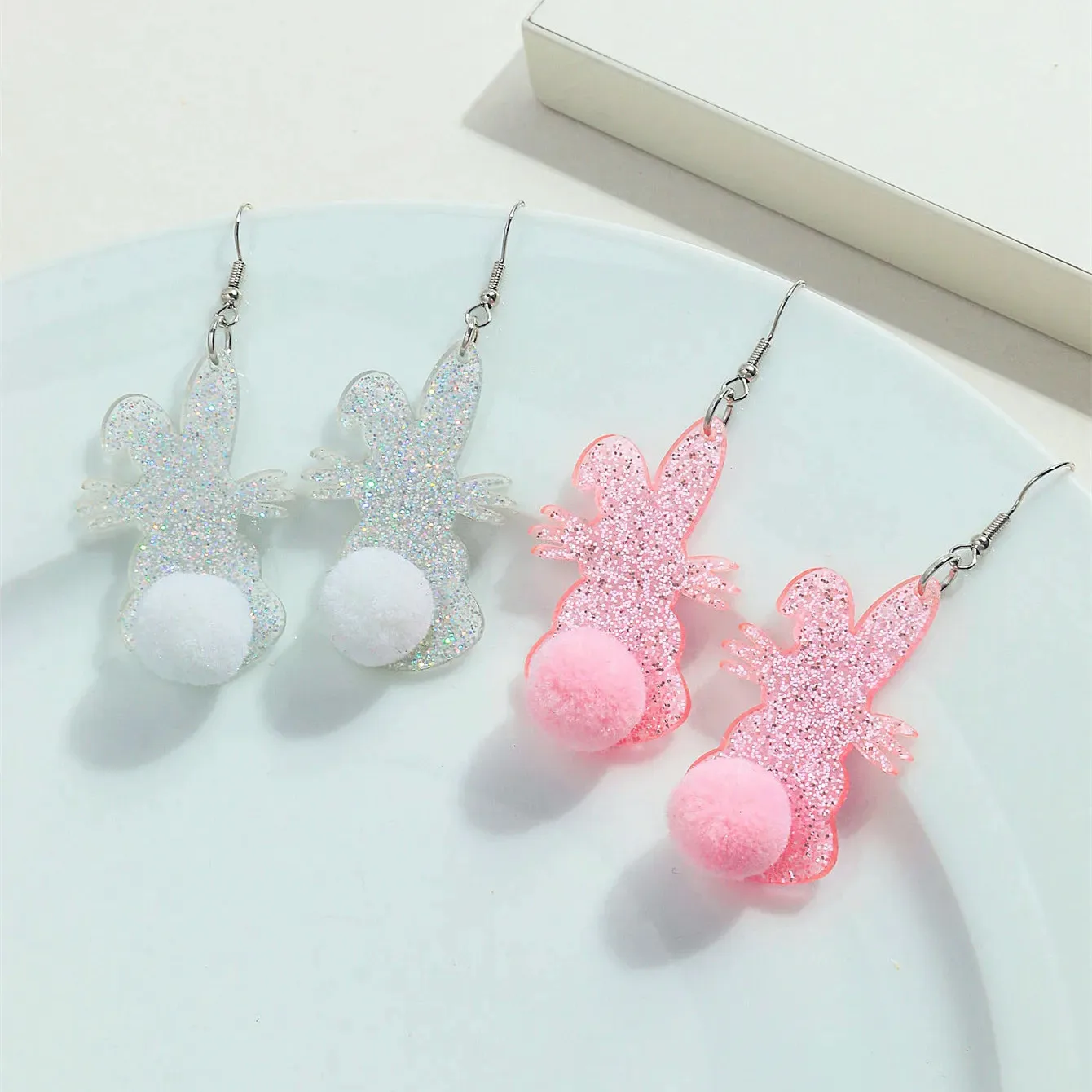 Glitter Pink Pom Pom Rabbit Acrylic Easter Earrings for Women Cute Bunny Plush Ball Earring Trendy Jewelry Valentine's Day Gift
Glitter Pink Pom Pom Rabbit Acrylic Easter Earrings for Women Cute Bunny Plush Ball Earring Trendy Jewelry Valentine's Day Gift