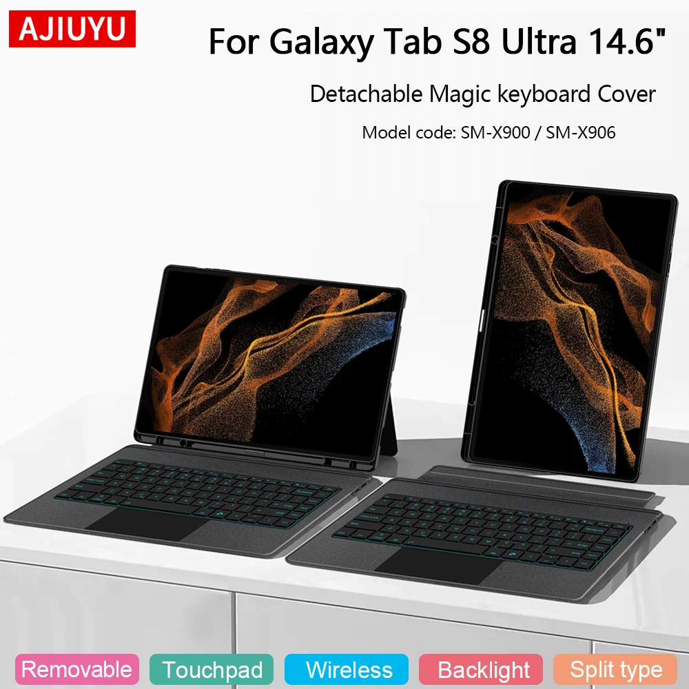 Detachable Keyboard Cover For Samsung Galaxy Tab S8 Ultra 14.6" 2022 SM-X900 SM-X906 Tablet Stand Case TrackPad Magic Keyboard
Detachable Keyboard Cover For Samsung Galaxy Tab S8 Ultra 14.6" 2022 SM-X900 SM-X906 Tablet Stand Case TrackPad Magic Keyboard