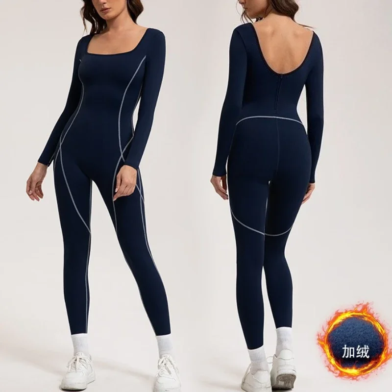 Winter Warm Fleece Yoga Jumpsuits Women Sexy U-Back Square Collar Long Sleeve One Piece Sports Suits Outerwear Fitness Bodysuit
Winter Warm Fleece Yoga Jumpsuits Women Sexy U-Back Square Collar Long Sleeve One Piece Sports Suits Outerwear Fitness Bodysuit