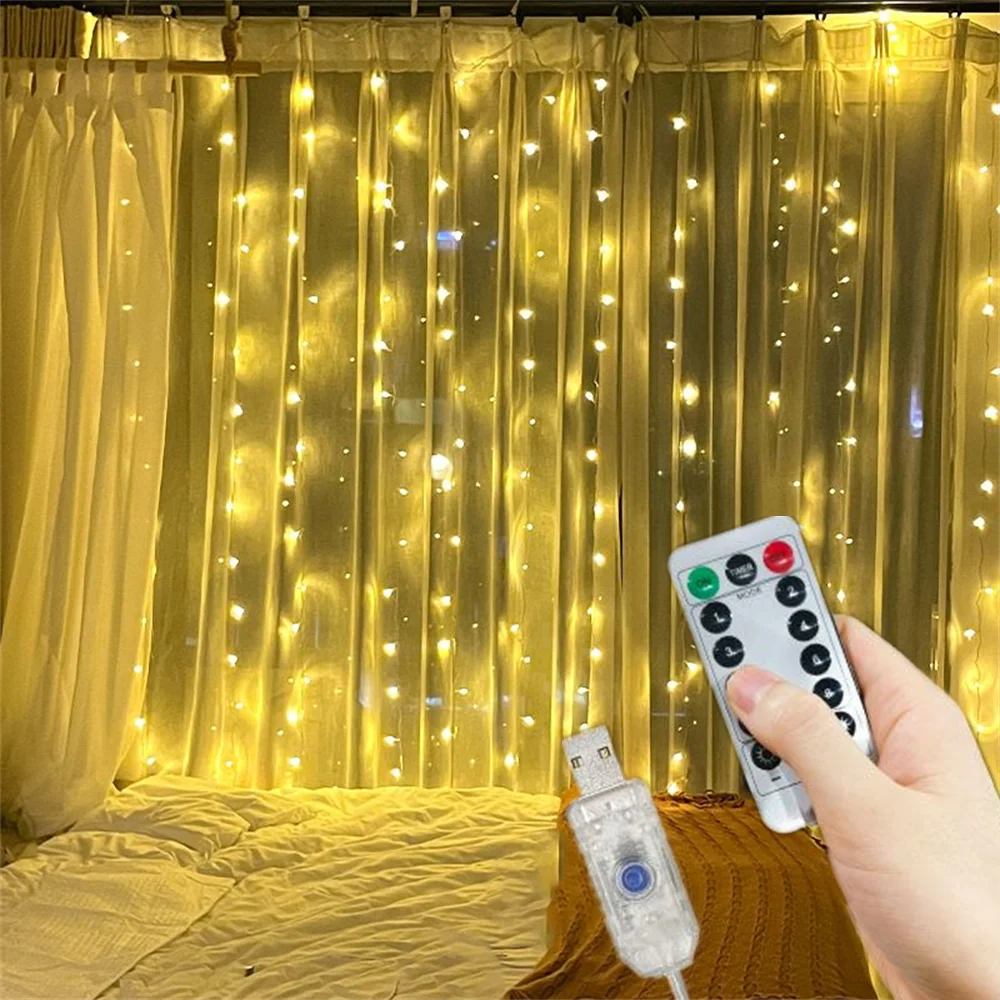Christmas Light Wedding Fairy Party LED Curtain Garland String Garden Lamp USB 8 Modes Festoon Holiday Light for Room Decoration
Christmas Light Wedding Fairy Party LED Curtain Garland String Garden Lamp USB 8 Modes Festoon Holiday Light for Room Decoration