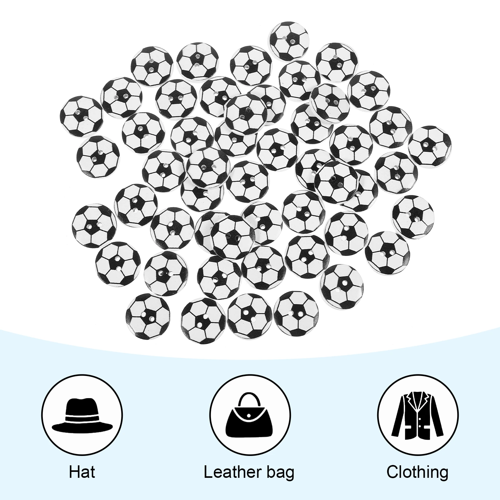 50pcs Football Wooden Buttons DIY Craft Supplies Black Soccer Modeling Two Hole Decorative Vintage Sewing Rivets
50pcs Football Wooden Buttons DIY Craft Supplies Black Soccer Modeling Two Hole Decorative Vintage Sewing Rivets