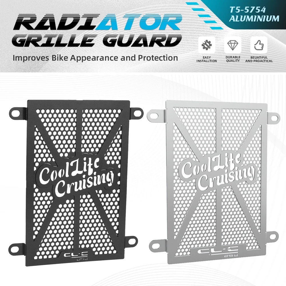 For CFM OTO CLC 250 CLC250 Motorcycle CNC Radiator Grille Guard Cover Oil Cooler Protector For CFMOTO CL-C 250 2024-2025-2026
For CFM OTO CLC 250 CLC250 Motorcycle CNC Radiator Grille Guard Cover Oil Cooler Protector For CFMOTO CL-C 250 2024-2025-2026