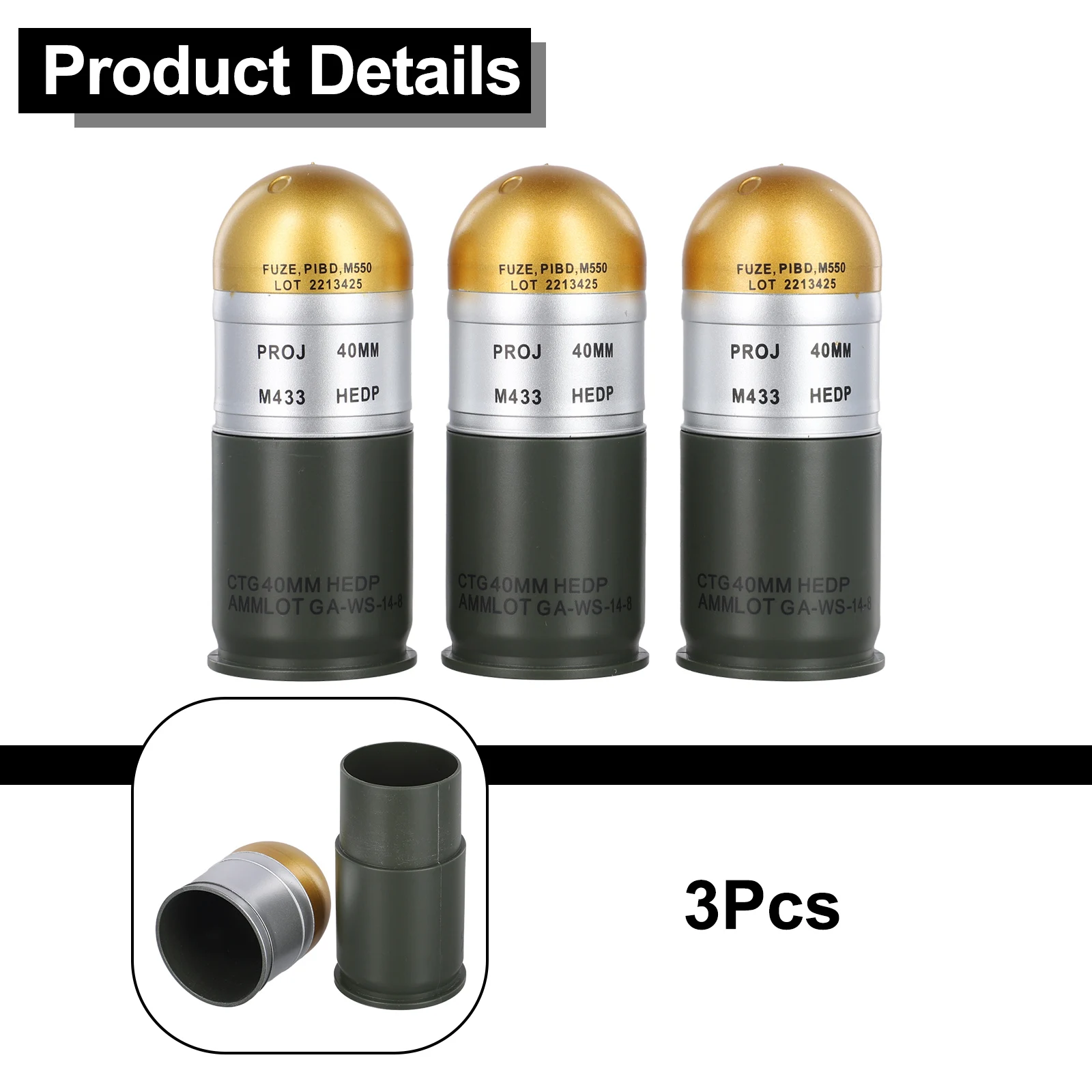 Storage Boxes Toy Mini Storage 40mm Cartridge Array Black Dummy Grenade M433 Model Collection Toy With Mini Storage
Storage Boxes Toy Mini Storage 40mm Cartridge Array Black Dummy Grenade M433 Model Collection Toy With Mini Storage