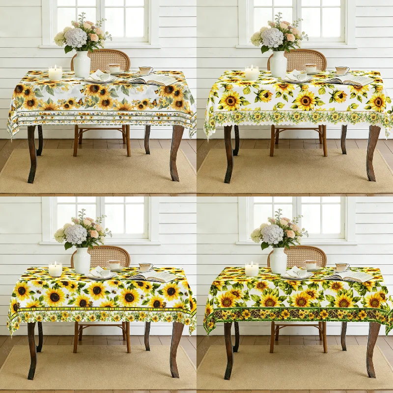 Sunflower Tablecloth Rectangle White Yellow, Sunflower Pattern Farmhouse Decor Rustic Decor for Dining Table Kitchen
Sunflower Tablecloth Rectangle White Yellow, Sunflower Pattern Farmhouse Decor Rustic Decor for Dining Table Kitchen