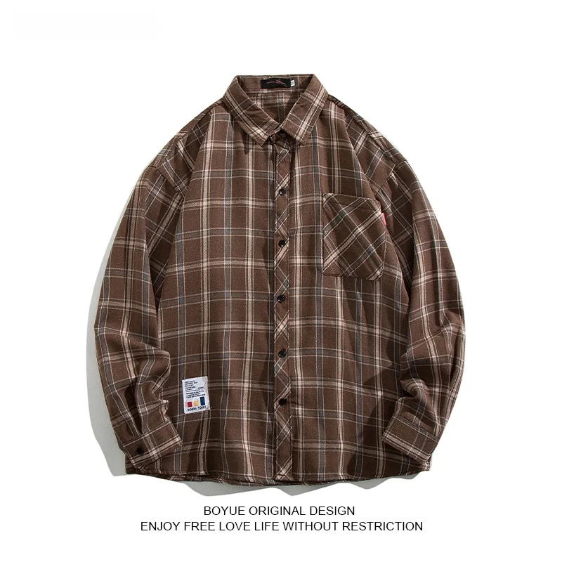 Boyue Long Sve Plaid irt Color Blo Hong Kong Sle Neutral Spring Autumn New Arrival Youth Faion Loose Fit M irt
Boyue Long Sve Plaid irt Color Blo Hong Kong Sle Neutral Spring Autumn New Arrival Youth Faion Loose Fit M irt