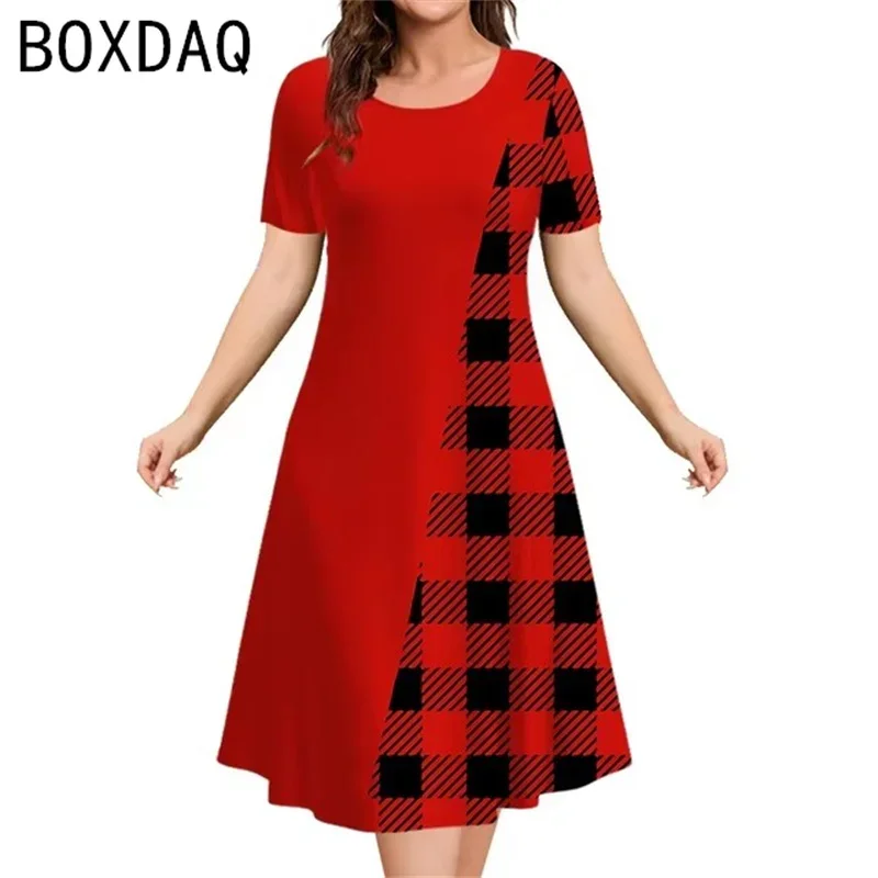 Black White Prints Plaid Women Vintage Dress Summer Short Sleeve O-neck Casual A-Line Dress 9XL Plus Size Elegant Women's Dress
Black White Prints Plaid Women Vintage Dress Summer Short Sleeve O-neck Casual A-Line Dress 9XL Plus Size Elegant Women's Dress