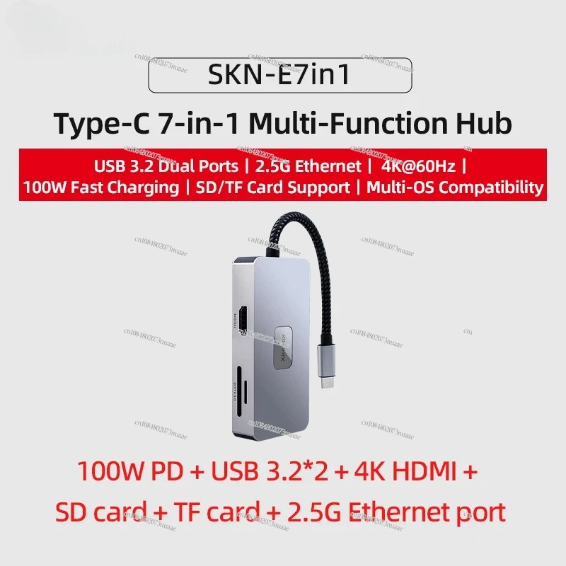 XikeStor 7-in-1 Docking Station Type-C To 2.5G LAN/USB3.2/SD/TF/4K60Hz HDMI/PD100W Fast Charging Tablet Phone Laptop MAC Etc.
XikeStor 7-in-1 Docking Station Type-C To 2.5G LAN/USB3.2/SD/TF/4K60Hz HDMI/PD100W Fast Charging Tablet Phone Laptop MAC Etc.