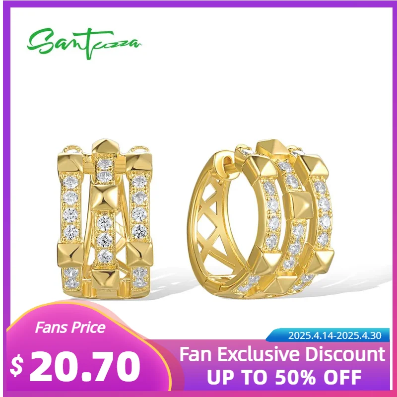SANTUZZA Real 925 Sterling Silver Loop Earrings For Women Sparkling White Cubic Zircon Geometric Classic Fine Jewelry Sets
SANTUZZA Real 925 Sterling Silver Loop Earrings For Women Sparkling White Cubic Zircon Geometric Classic Fine Jewelry Sets