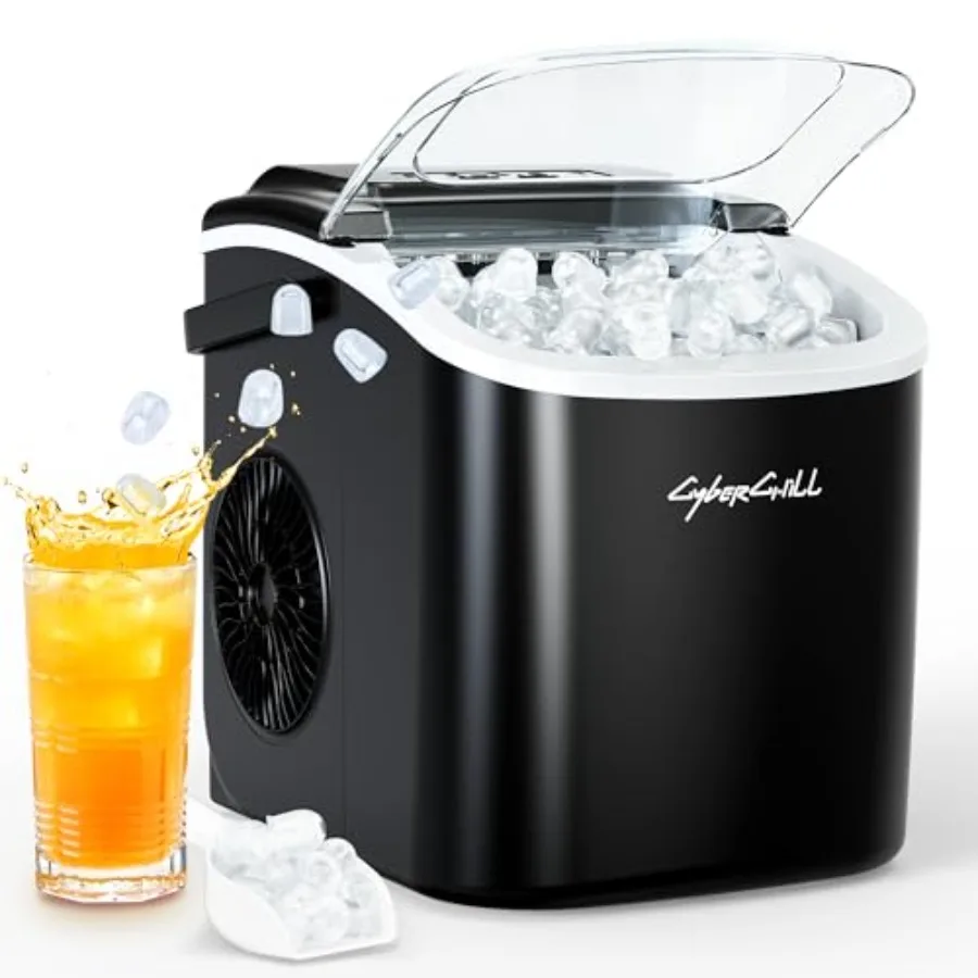 Portable Countertop Ice Maker with Handle 6-Min Fast Ice 26 lbs/Day Self-Cleaning with Ice Basket Scoop Stainless Steel Silver
Portable Countertop Ice Maker with Handle 6-Min Fast Ice 26 lbs/Day Self-Cleaning with Ice Basket Scoop Stainless Steel Silver