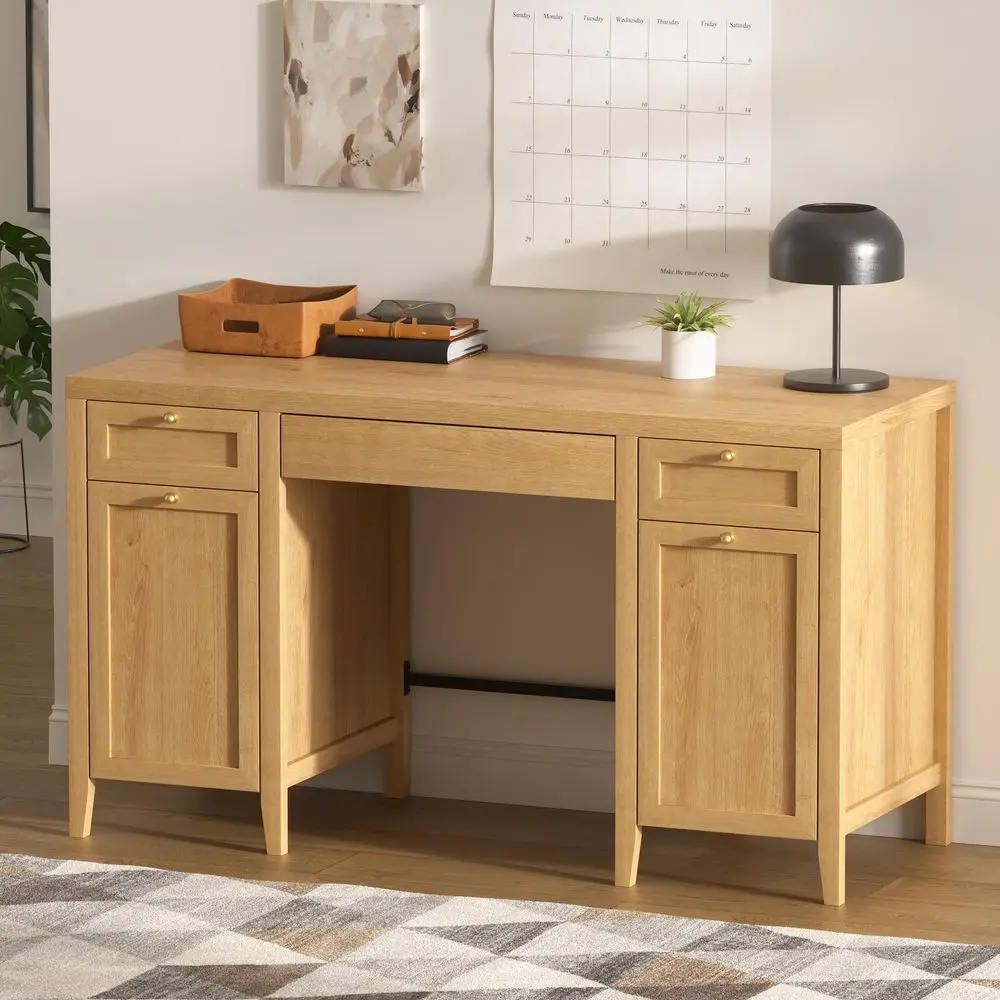 52 Large Executive Desk with Drawers, Farmhouse Wooden Home Office Desk with Storage Cabinet, Modern Computer Writing Desk for
52 Large Executive Desk with Drawers, Farmhouse Wooden Home Office Desk with Storage Cabinet, Modern Computer Writing Desk for