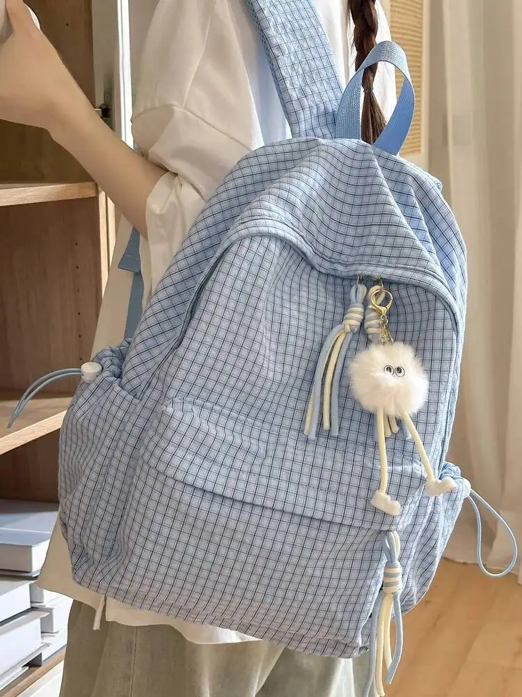 Blue Plaid Large Capacity Lightweight Backpack For Middle And High School Girls Student Bag Daily Use Soft Fabric Waterproof
Blue Plaid Large Capacity Lightweight Backpack For Middle And High School Girls Student Bag Daily Use Soft Fabric Waterproof