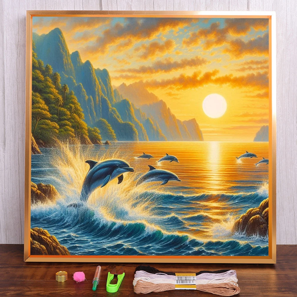 Scenery Dolphin Printed Fabric Cross Stitch DIY Embroidery Full Kit Sewing Handiwork Handmade Hobby Counted Design Home Decor
Scenery Dolphin Printed Fabric Cross Stitch DIY Embroidery Full Kit Sewing Handiwork Handmade Hobby Counted Design Home Decor