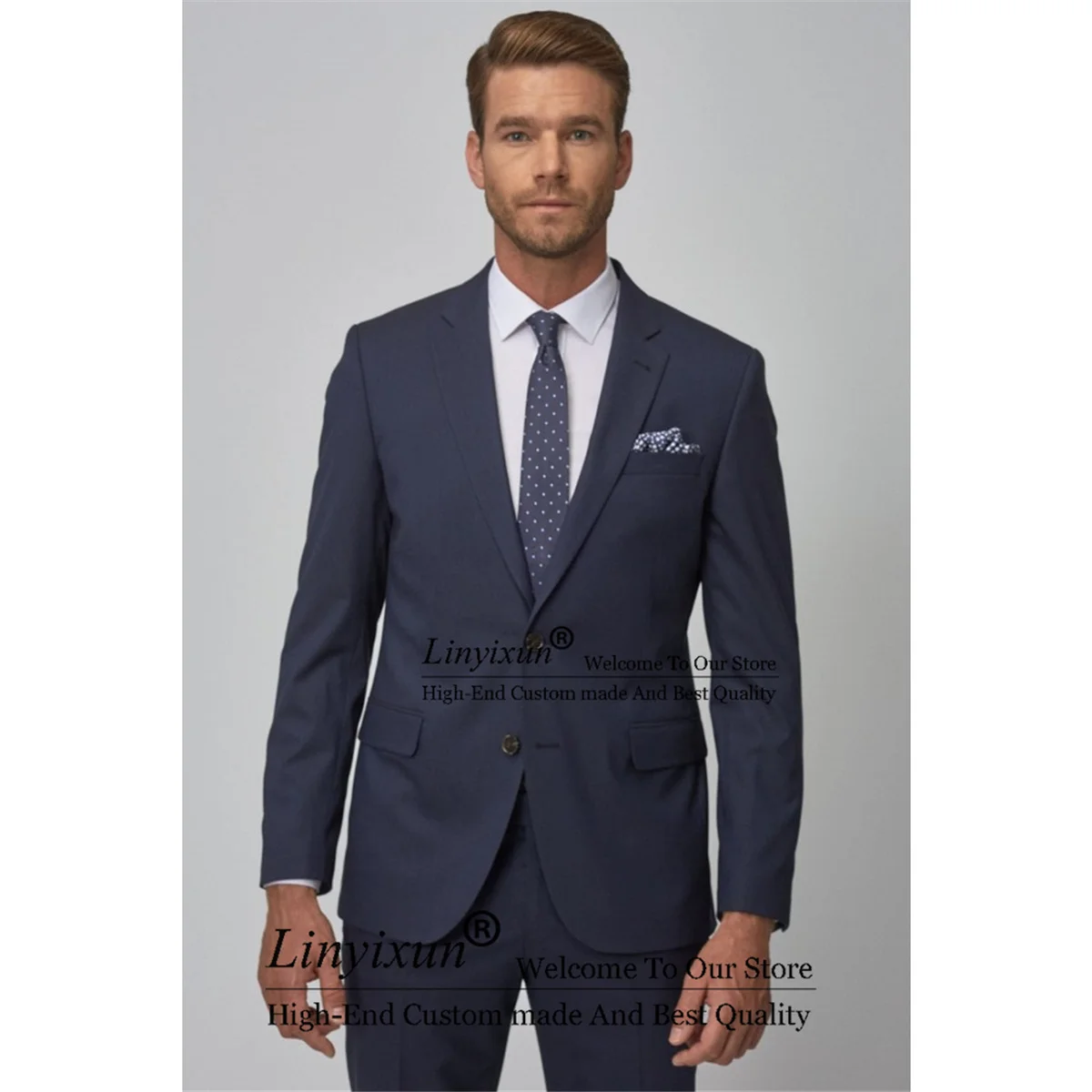 Classic Navy Blue Men Suits Slim Fit Wedding Groom Tuxedos Formal Business Male Blazer Banquet Outfit 2 Pieces Set Costume Homme
Classic Navy Blue Men Suits Slim Fit Wedding Groom Tuxedos Formal Business Male Blazer Banquet Outfit 2 Pieces Set Costume Homme