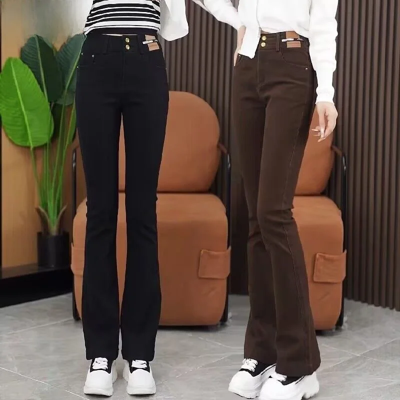 High Waist Bell Bottom Jeans Women's Denim Pants Slim Fit Cotton Spring Autumn Long Trousers Fashionable Ladies Jeans
High Waist Bell Bottom Jeans Women's Denim Pants Slim Fit Cotton Spring Autumn Long Trousers Fashionable Ladies Jeans