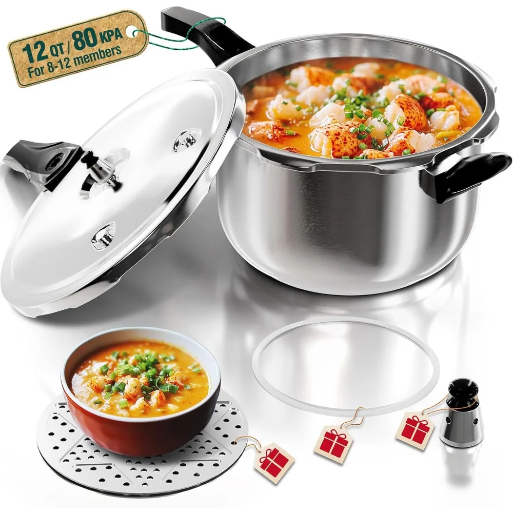 Скороварка, 12-литровый консервный станок из нержавеющей стали, индукционная посуда с защитными устройствами пружинного клапана
Скороварка, 12-литровый консервный станок из нержавеющей стали, индукционная посуда с защитными устройствами пружинного клапана