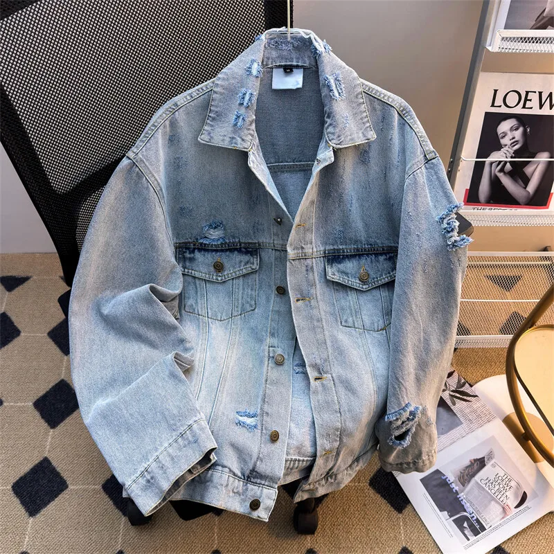 2025 Spring and Autumn New High Quality Men's American Retro Cowboy Coat with Hole Loose Jacket
2025 Spring and Autumn New High Quality Men's American Retro Cowboy Coat with Hole Loose Jacket