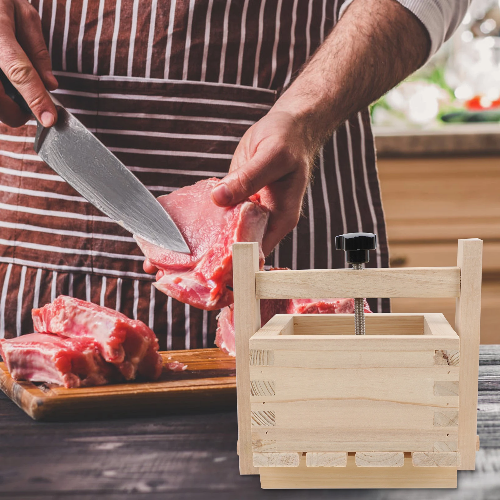 Pressed Meat Mold Manual Pork Presser Wood Kitchen Gadget Healthy DIY Tool Nonstick Easy Clean Homemade Practical Meat Cake
Pressed Meat Mold Manual Pork Presser Wood Kitchen Gadget Healthy DIY Tool Nonstick Easy Clean Homemade Practical Meat Cake