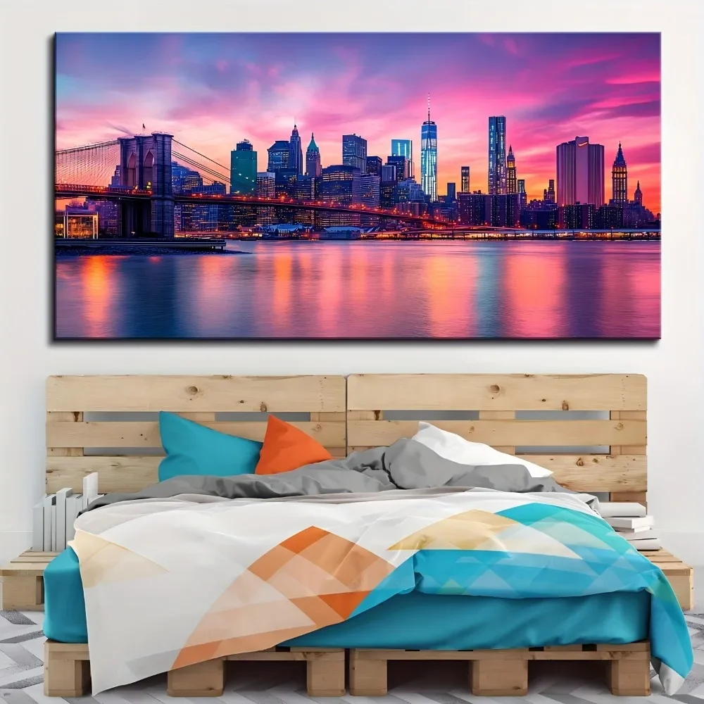 Каркас из массива сосны толщиной 1,5 дюйма, фреска Brooklyn Bridge, изображение ночной сцены Нью-Йорка, подходит для украшения интерьера
Каркас из массива сосны толщиной 1,5 дюйма, фреска Brooklyn Bridge, изображение ночной сцены Нью-Йорка, подходит для украшения интерьера
