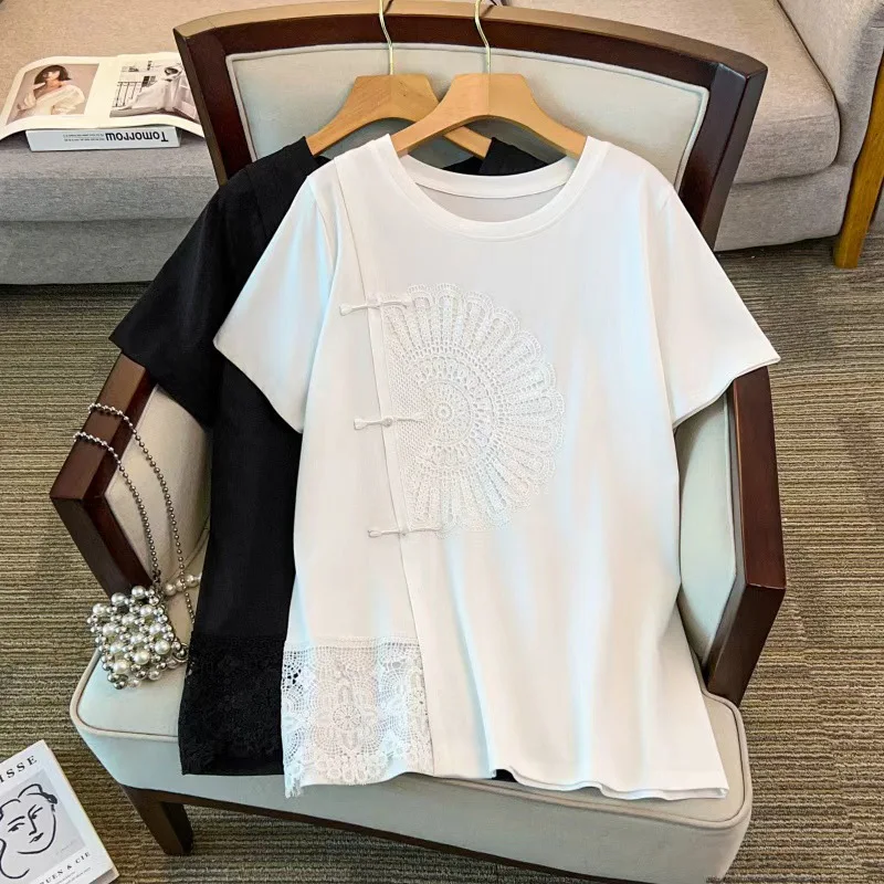 170Kg Plus Size Women's Bust 170 Summer Loose Short Sleeve Round Neck Lace T-Shirt 4XL 5XL 6XL 7XL 8XL 9XL
170Kg Plus Size Women's Bust 170 Summer Loose Short Sleeve Round Neck Lace T-Shirt 4XL 5XL 6XL 7XL 8XL 9XL