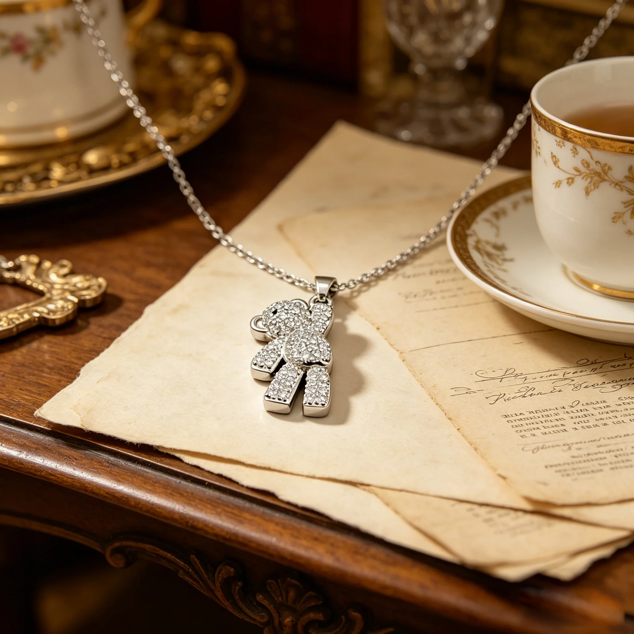 Silver Tone Full Paved Zircon 3D Movable Teddy Bear Pendant Necklace for Women Cute Jewelry for Daily Wear & Birthday Gifts
Silver Tone Full Paved Zircon 3D Movable Teddy Bear Pendant Necklace for Women Cute Jewelry for Daily Wear & Birthday Gifts