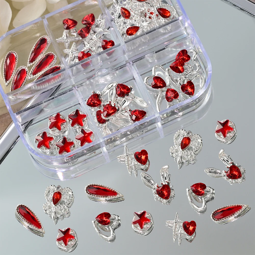 30pc 5D Valentine's Day Luxury Red Crystal Nail Charms Hollow Silver Alloy Shinying Red Diamond Nail Art DIY Manicure Jewelry
30pc 5D Valentine's Day Luxury Red Crystal Nail Charms Hollow Silver Alloy Shinying Red Diamond Nail Art DIY Manicure Jewelry