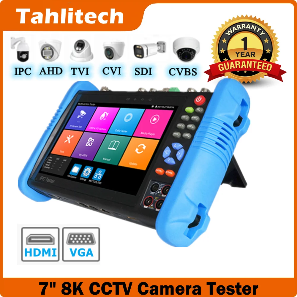 Portable 7 inch 8K IPC 8MP AHD TVI CVI CCTV Camera Tester CFTV Tester monitor HDMI input 4K 30FPS, HDMI output ONVIF camera test
Portable 7 inch 8K IPC 8MP AHD TVI CVI CCTV Camera Tester CFTV Tester monitor HDMI input 4K 30FPS, HDMI output ONVIF camera test