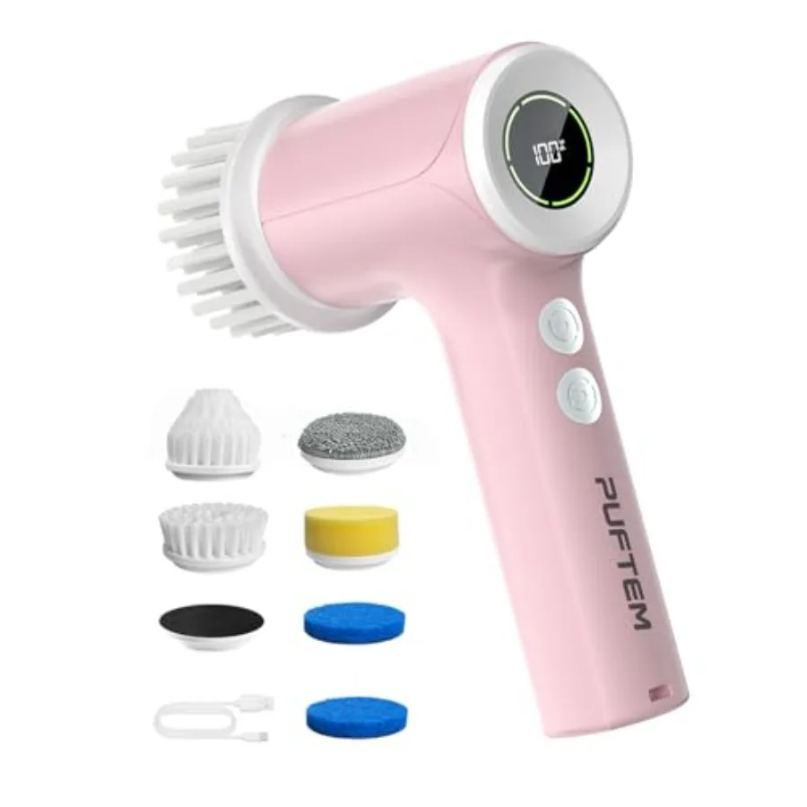 Upgraded Electric Spin Scrubber Powerful Cordless Shower Scrubber with 4500mAh Large Battery and Speed Display 6 Replaceable Br
Upgraded Electric Spin Scrubber Powerful Cordless Shower Scrubber with 4500mAh Large Battery and Speed Display 6 Replaceable Br