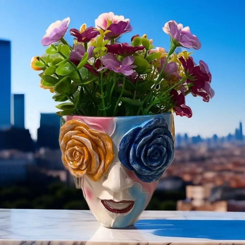 Creative Colorful Fairy Head Plant Pot Rose Eyes Handmade Girl Face Flowerpot Resin Craft Funny Figure Planter Home Office
Creative Colorful Fairy Head Plant Pot Rose Eyes Handmade Girl Face Flowerpot Resin Craft Funny Figure Planter Home Office
