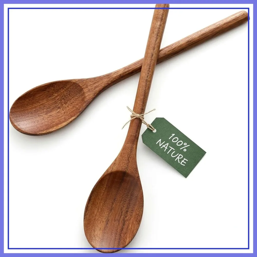 2 Pcs Acacia Wood Cooking Spoons, 12 Inch Long Mixing Spoons for Nonstick Cookware, Heat Resistant Kitchen Utensils
2 Pcs Acacia Wood Cooking Spoons, 12 Inch Long Mixing Spoons for Nonstick Cookware, Heat Resistant Kitchen Utensils