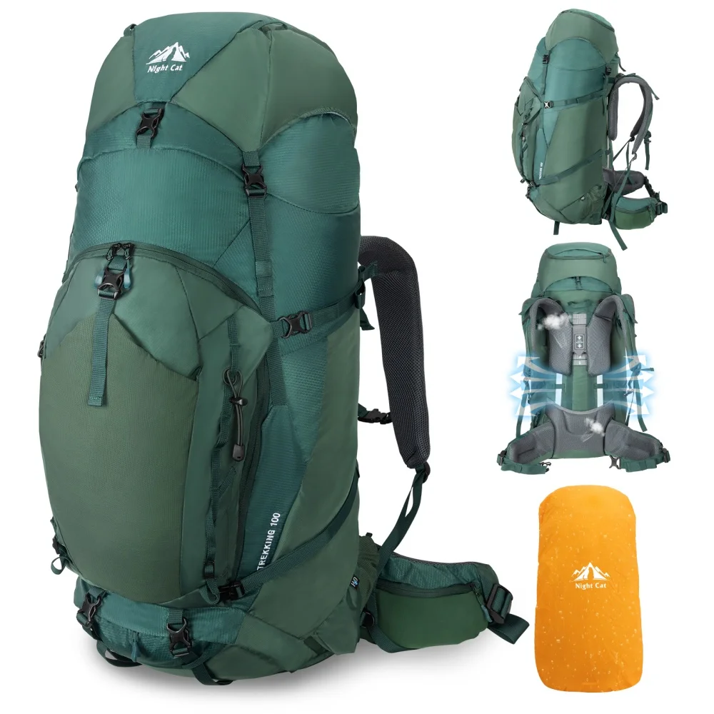 Night Cat Internal-frame Hiking Backpack: 100L Large Camping Backpack for Men Women Hiking Climbing Traveling Waterproof Rain Cover
Night Cat Internal-frame Hiking Backpack: 100L Large Camping Backpack for Men Women Hiking Climbing Traveling Waterproof Rain Cover
