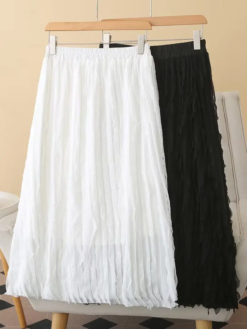plus Size Women's Summer Gauze Skirt with Elastic Waist Midi A-Line Skirt Slimming Pleated Half-length Polyester Fiber
plus Size Women's Summer Gauze Skirt with Elastic Waist Midi A-Line Skirt Slimming Pleated Half-length Polyester Fiber