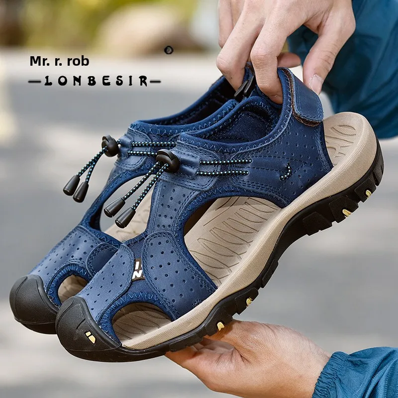 Мужские летние сандалии-слипоны из натуральной кожи, повседневные, в корейском стиле, дышащие, для пляжа и вождения, мягкие, с перфорацией, водонепроницаемые.
Мужские летние сандалии-слипоны из натуральной кожи, повседневные, в корейском стиле, дышащие, для пляжа и вождения, мягкие, с перфорацией, водонепроницаемые.