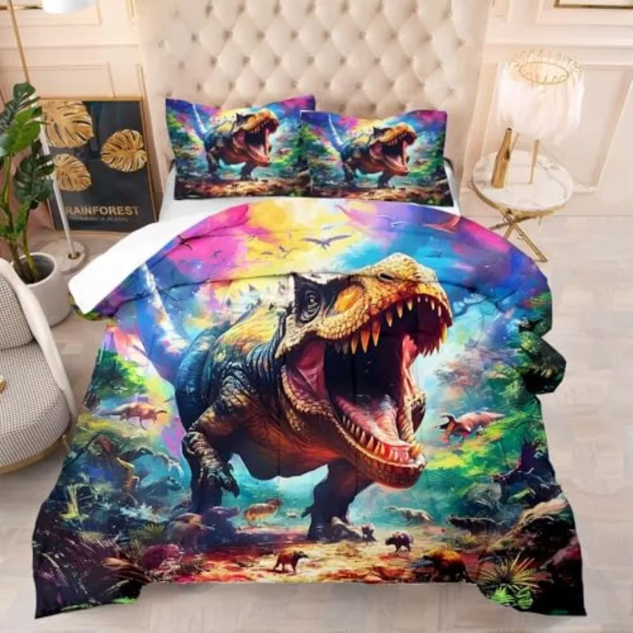 3D Dinosaur Comforter Set for Boys Dino Bed Set for Boys Bedroom Decor T-rex Bedding Set with 1 Comforter and 1 Pillowcase
3D Dinosaur Comforter Set for Boys Dino Bed Set for Boys Bedroom Decor T-rex Bedding Set with 1 Comforter and 1 Pillowcase