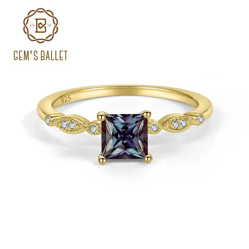 GEM'S BALLET Affordable Luxury Jewelry Asscher Cut 5x5mm Color Change Lab Alexandrite 925 Sterling Silver Engagement Rings
GEM'S BALLET Affordable Luxury Jewelry Asscher Cut 5x5mm Color Change Lab Alexandrite 925 Sterling Silver Engagement Rings