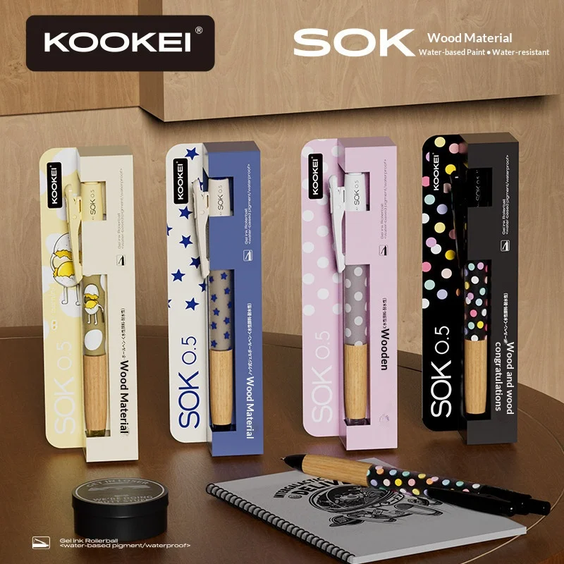 Kawaii KOOKEI Gel Pen Natural Oak Wood Grip 0.5mm ST Nib Fast Dry Black Neutral Pen Smooth Writing Student Stationery Gift
Kawaii KOOKEI Gel Pen Natural Oak Wood Grip 0.5mm ST Nib Fast Dry Black Neutral Pen Smooth Writing Student Stationery Gift
