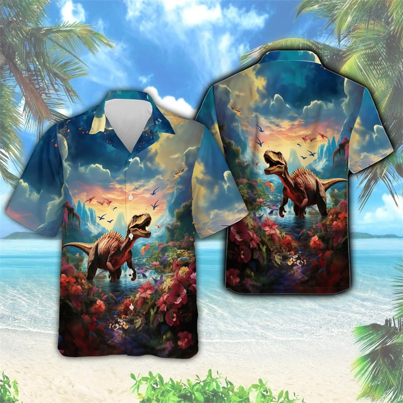 Full Print Men's Dinosaur Pattern Hawaiian Shirts Blouse Summer Short Sleeve Button Lapel Party Aloha Shirt Men's Beach Shirt
Full Print Men's Dinosaur Pattern Hawaiian Shirts Blouse Summer Short Sleeve Button Lapel Party Aloha Shirt Men's Beach Shirt