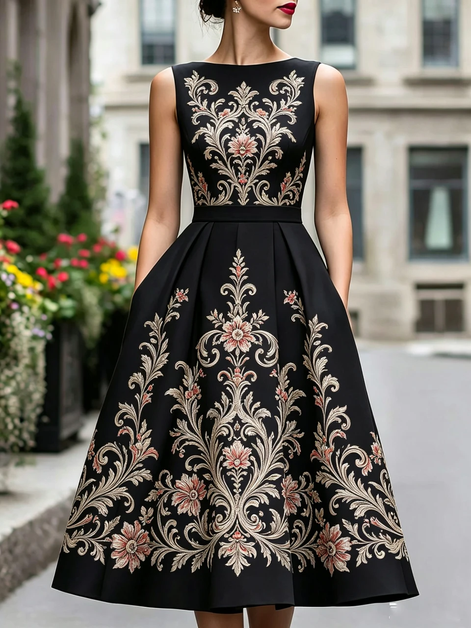 Fashion Women Elegant Floral Print Midi Dress Summer Vintage Casual Sleeveless High Waist A-Line Party Sundress Chic Vestidos
Fashion Women Elegant Floral Print Midi Dress Summer Vintage Casual Sleeveless High Waist A-Line Party Sundress Chic Vestidos