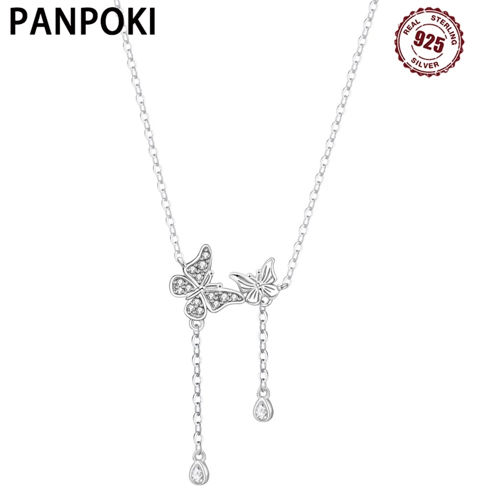 PANPOKI S925 Sterling SilverButterfly Irregular tassel Chain Pendant Necklace for Women Birthday Gifts Fashion Fine Jewelry
PANPOKI S925 Sterling SilverButterfly Irregular tassel Chain Pendant Necklace for Women Birthday Gifts Fashion Fine Jewelry