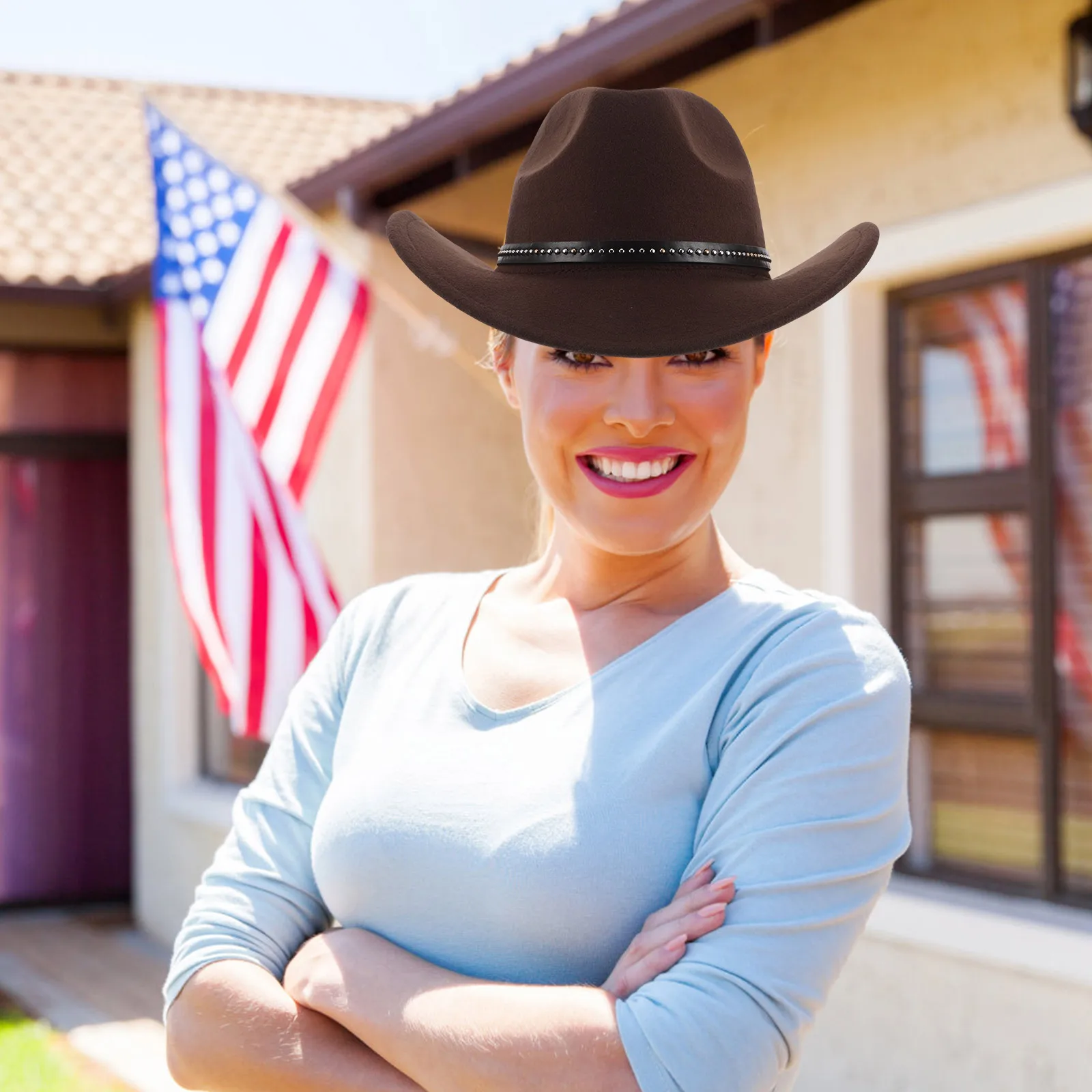 Fashion Western Cowboy Hat Unisex Jazz Cowgirl Costume Roll Up Felt Wide Brim Beach Sun Protection Coffee Halloween Cosplay
Fashion Western Cowboy Hat Unisex Jazz Cowgirl Costume Roll Up Felt Wide Brim Beach Sun Protection Coffee Halloween Cosplay