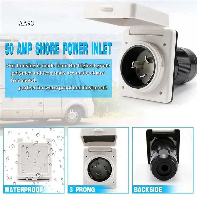 AA-30 Amp RV Power Inlet Receptacle, 30 Amp RV Power Cover Twist Locking Connector
AA-30 Amp RV Power Inlet Receptacle, 30 Amp RV Power Cover Twist Locking Connector