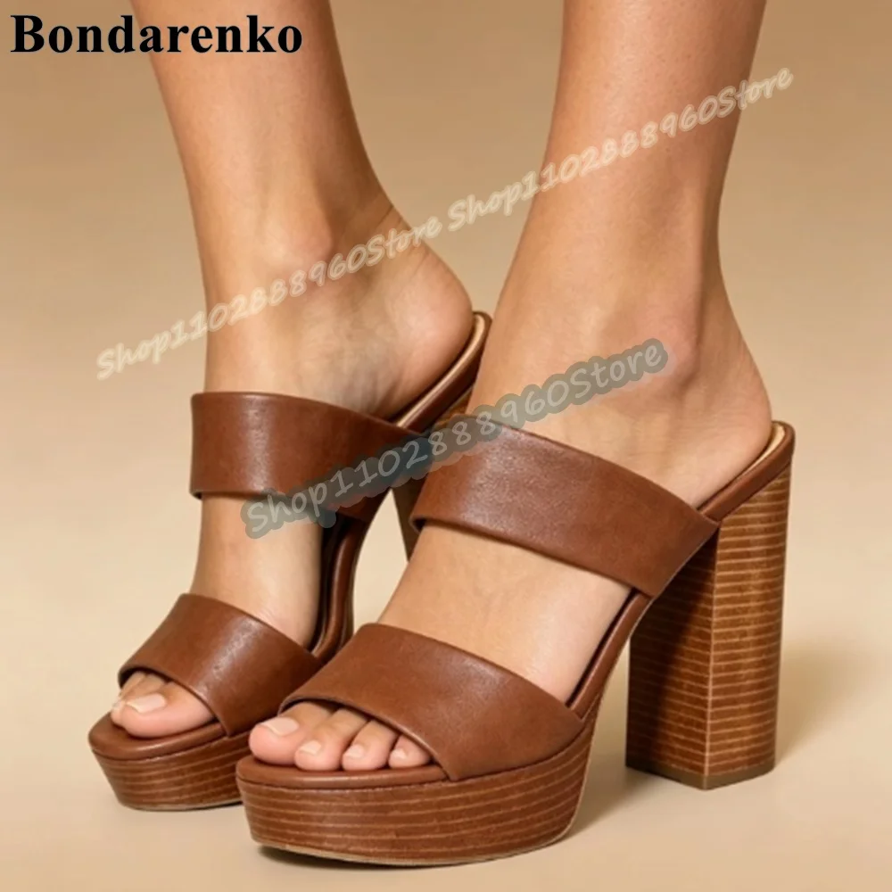 Casual Brown Leather Strap Platform Half Slippers Chunky High Heel Women Shoes Slip On Open Toe 2026 Fashion Zapatos Para Mujer
Casual Brown Leather Strap Platform Half Slippers Chunky High Heel Women Shoes Slip On Open Toe 2026 Fashion Zapatos Para Mujer