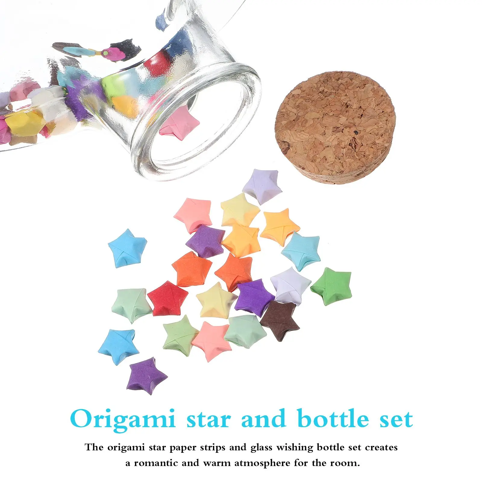 540 Sheets Paper Strips Glass Origami Star Paper Bottle Set Room Decoration Birthday Gift
540 Sheets Paper Strips Glass Origami Star Paper Bottle Set Room Decoration Birthday Gift